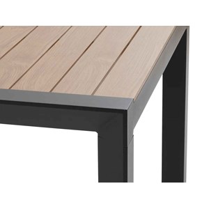 Table de jardin rectangulaire alu evasion 8 places effet bois honey graphite + 8