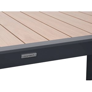 Table de jardin rectangulaire extensible rallonge coulissante alu evasion effet