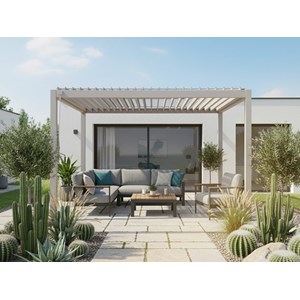 Pergola bioclimatique evora argile - 4 x 3 m - hespéride