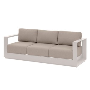 Salon de jardin en aluminium allure avoine 5 places + housse de protection - hes