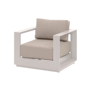 Salon de jardin en aluminium allure avoine 5 places + housse de protection - hes