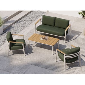 Salon de jardin dekoa en alu et pin - 4 places - jardideco