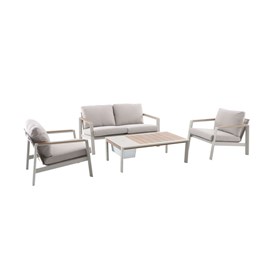 Salon de jardin alu nouma beige - 4 places - jardideco