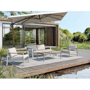 Salon de jardin alu nouma beige - 4 places - jardideco