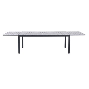 Table de jardin rectangulaire extensible alu oppa grise - jardideco