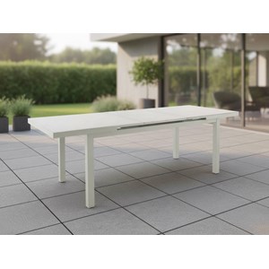 Table de jardin rectangulaire extensible alu koloa beige - jardideco