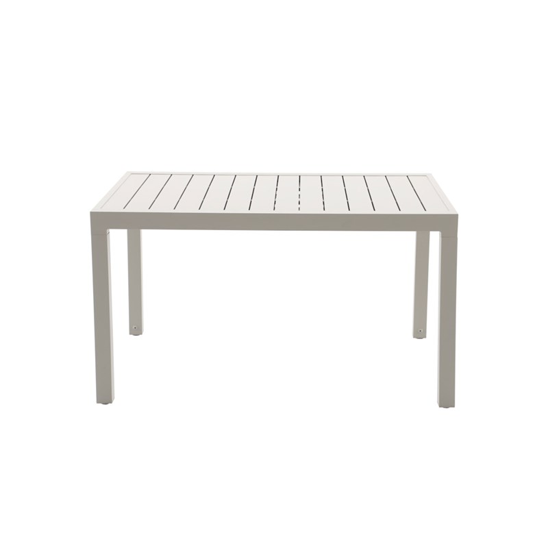 Jardideco - Table de jardin rectangulaire extensible oppa, beige - jardideco