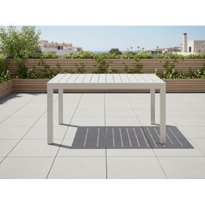 Table de jardin rectangulaire extensible oppa, beige - jardideco