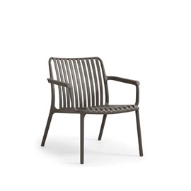 Fauteuil bas de jardin en résine pp 50 % recyclé joysxee, taupe - jardiline