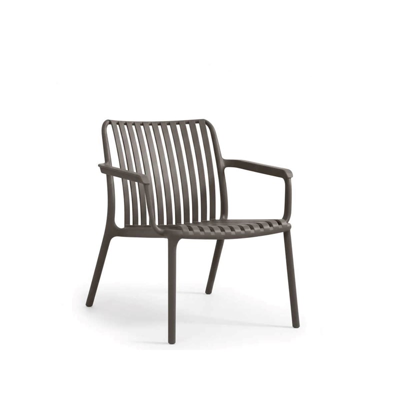 Jardiline - Fauteuil bas de jardin en résine pp 50 % recyclé joysxee, taupe - jardiline