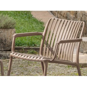 Fauteuil bas de jardin en résine pp 50 % recyclé joysxee, taupe - jardiline