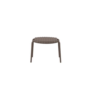 Table basse de jardin ronde en résine pp 50 % recyclé joysxee- ø50 cm - taupe -