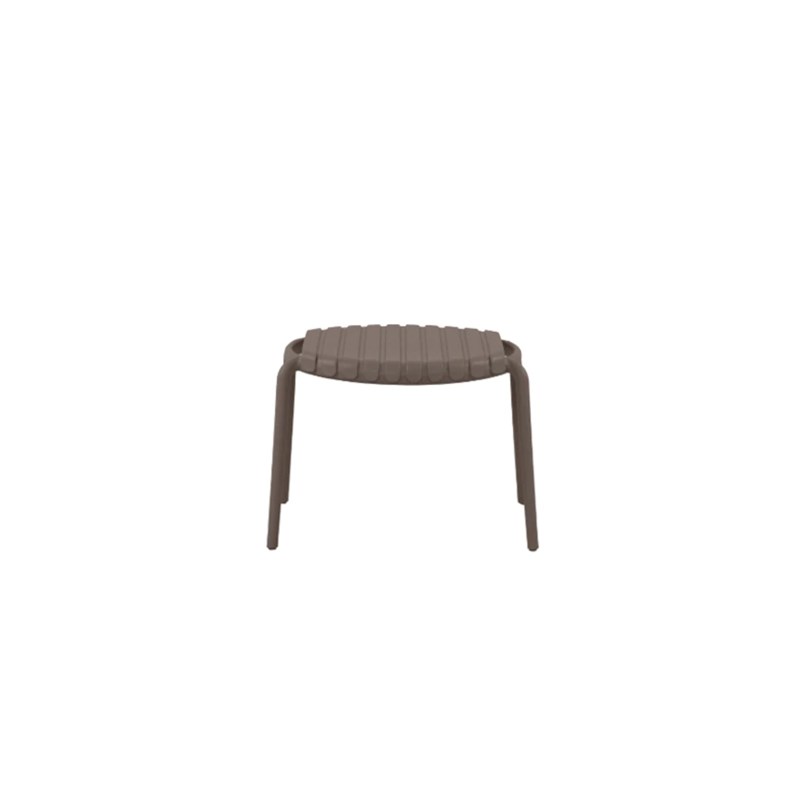 Table basse de jardin ronde en résine pp 50 % recyclé joysxee- ø50 cm - taupe -
