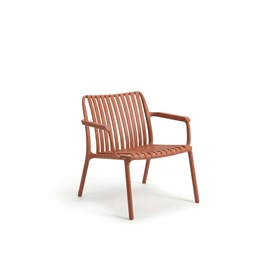 Fauteuil bas de jardin en résine pp 50 % recyclé joysxee, terracotta - jardiline