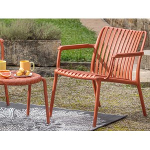 Fauteuil bas de jardin en résine pp 50 % recyclé joysxee, terracotta - jardiline