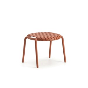 Table basse de jardin ronde en résine pp 50 % recyclé joysxee- ø50 cm - terracot