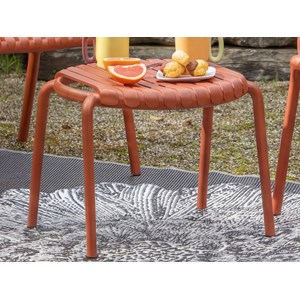 Table basse de jardin ronde en résine pp 50 % recyclé joysxee- ø50 cm - terracot