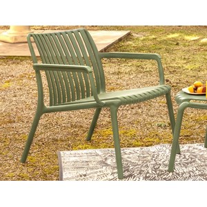 Fauteuil bas de jardin en résine pp 50 % recyclé joysxee, vert sauge - jardiline