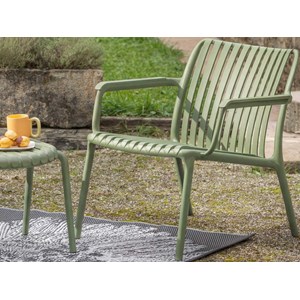 Fauteuil bas de jardin en résine pp 50 % recyclé joysxee, vert sauge - jardiline