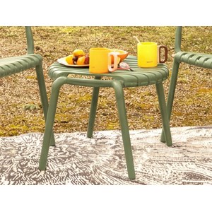 Table basse de jardin ronde en résine pp 50 % recyclé joysxee - ø50 cm - vert sa
