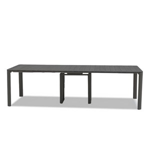 Table de jardin rectangulaire extensible roko, 3,7 m, 6 rallonges, anthracite -
