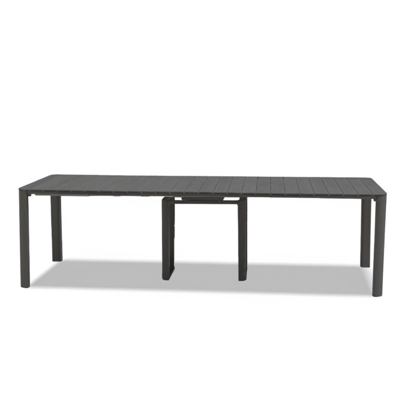 Table de jardin rectangulaire extensible roko, 3,7 m, 6 rallonges, anthracite -