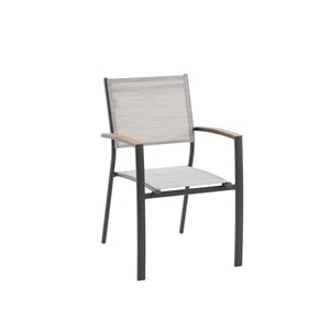 Lot de 2 fauteuils de jardin empilable alu pineda vert - jardideco