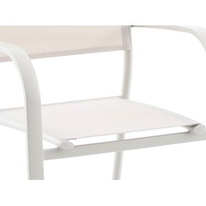 Lot de 2 fauteuils de jardin empilable alu tosca beige - jardideco