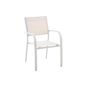 Lot de 2 fauteuils de jardin empilable alu tosca beige - jardideco