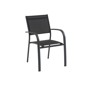 Lot de fauteuils de jardin empilable alu tosca gris - jardideco