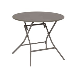 Table de jardin ronde greensboro 4 places café + 4 chaises - hespéride