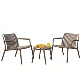 Salon de jardin 2 places joysxee, taupe - jardiline