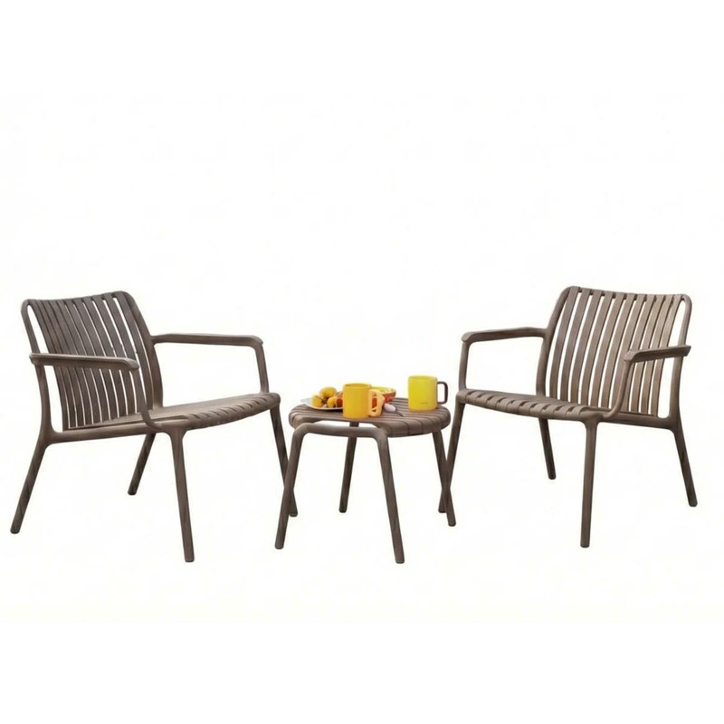 Salon de jardin 2 places joysxee, taupe - jardiline