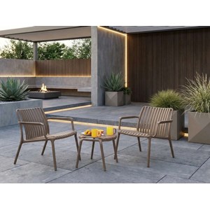 Salon de jardin 2 places joysxee, taupe - jardiline