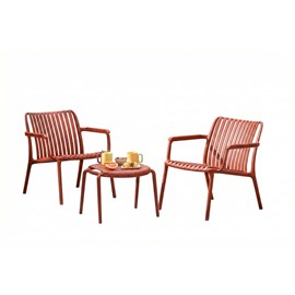 Salon de jardin 2 places joysxee, terracotta - jardiline