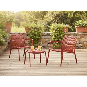 Salon de jardin 2 places joysxee, terracotta - jardiline