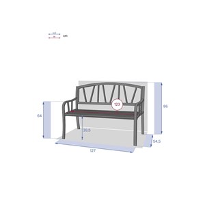 Banc de jardin en métal alvernia - hespéride