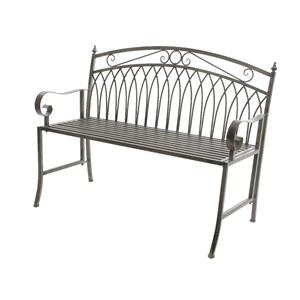 Banc de jardin en métal gris - jardideco
