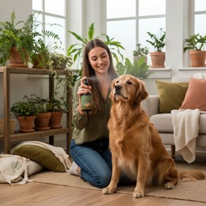 Parfum chien naturel 3 en 1 chanvre bio: cologne,  anti stress, désodorisant lit