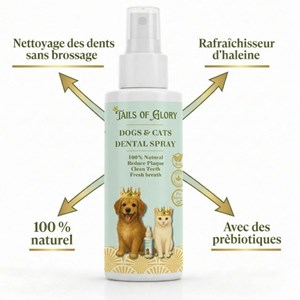 Spray dentaire chien & chat 100% naturel, hygiène, haleine, plaque, anti tarte