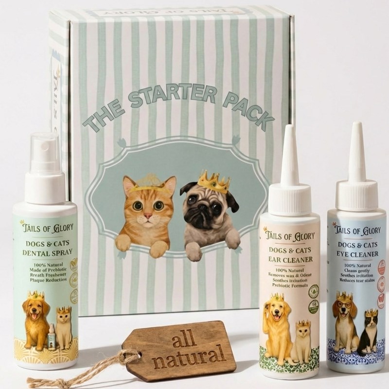 Tails Of Glory - Coffret nettoyant naturel yeux, oreilles & hygiène buccale chien et chat