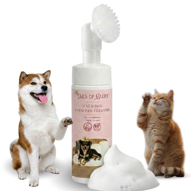 Nettoyant pattes naturel chien & chat pompe mousse avec brosse souple 200ml