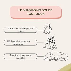 Shampoing solide chiens & chiots bio, peau sensible à l’huile d’argan 100g