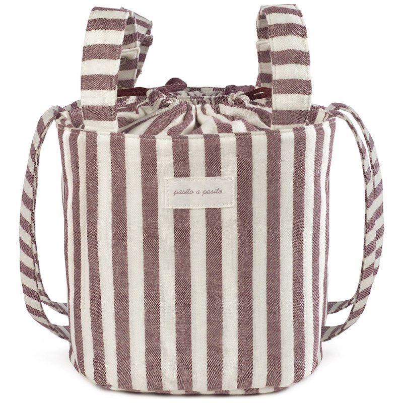 Pasito a Pasito - Sac bucket cherry rayé
