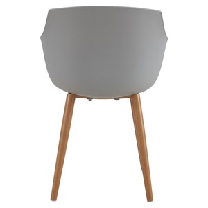 Andrea-chaise scandinave gris pied métal effet bois (x2)