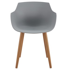 Andrea-chaise scandinave gris pied métal effet bois (x2)