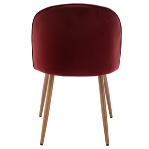 Lola-chaise vintage velours lie de vin pieds métal effet bois,(x2)