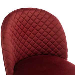 Lola-chaise vintage velours lie de vin pieds métal effet bois,(x2)