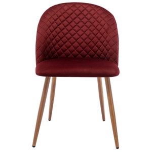 Lola-chaise vintage velours lie de vin pieds métal effet bois,(x2)