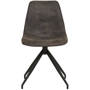 Andy-chaise pivotante à 360° en microfibre vintage grise (x2)